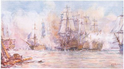 Slag bij Trafalgar 1805, 1915 door William Lionel Wyllie